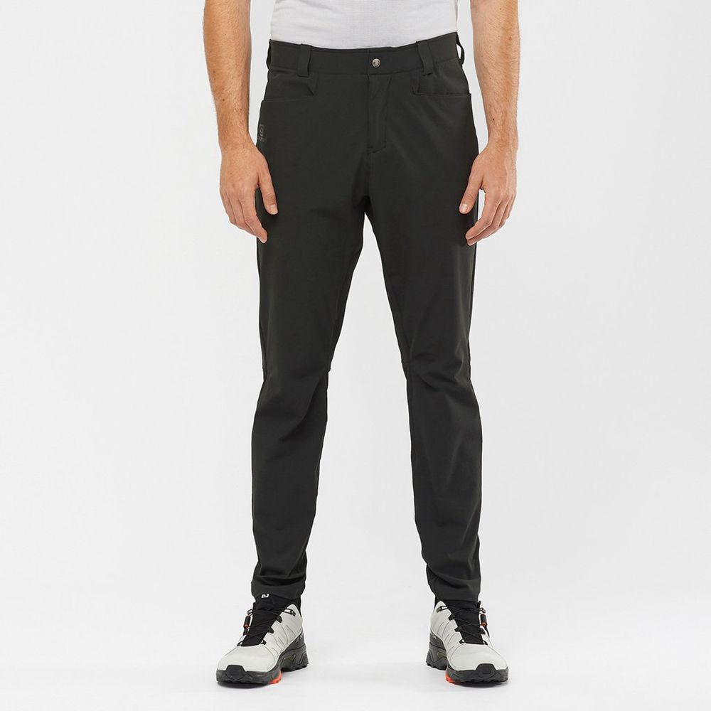 Salomon Singapore Mens Pants - WAYFARER TAPERED Black | 73054-JBYG